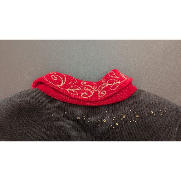 Vtg Design Options Christmas Cardigan Womens Small Nativity Holiday Sweater - Picture 6 of 12